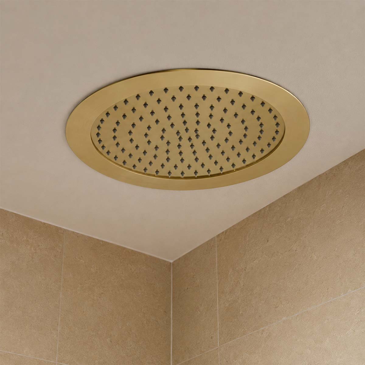 round ceiling mounted shower head 300mm - gold