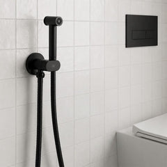 round cold water douche kit - black 
