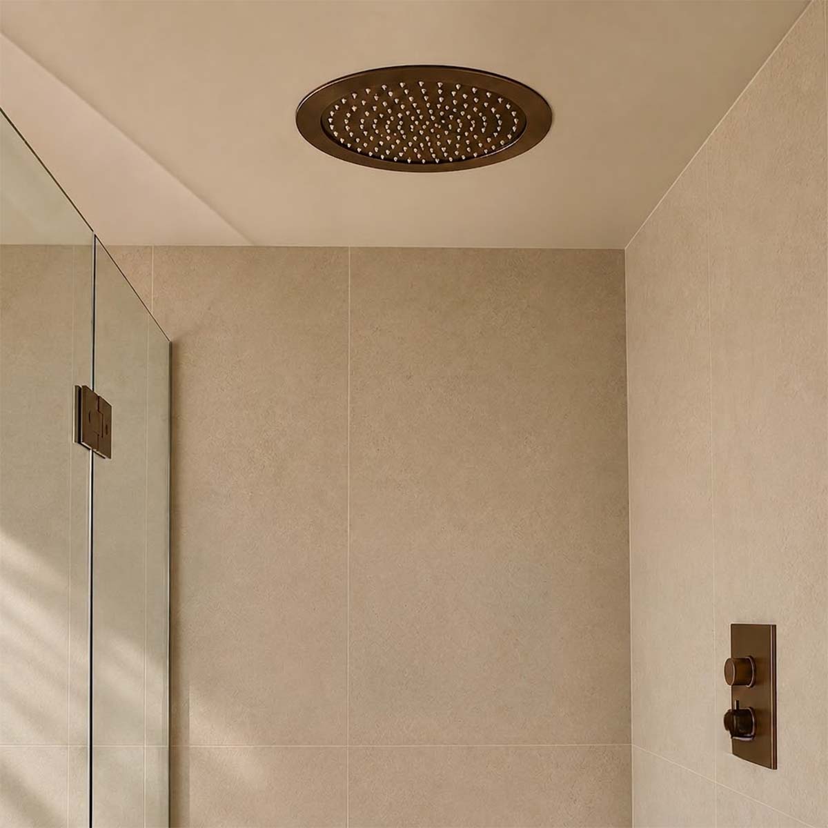 round large ceiling shower head 400mm bronze 