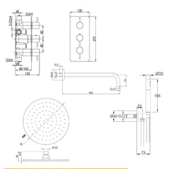 Handheld shower kit - Technical Drawing