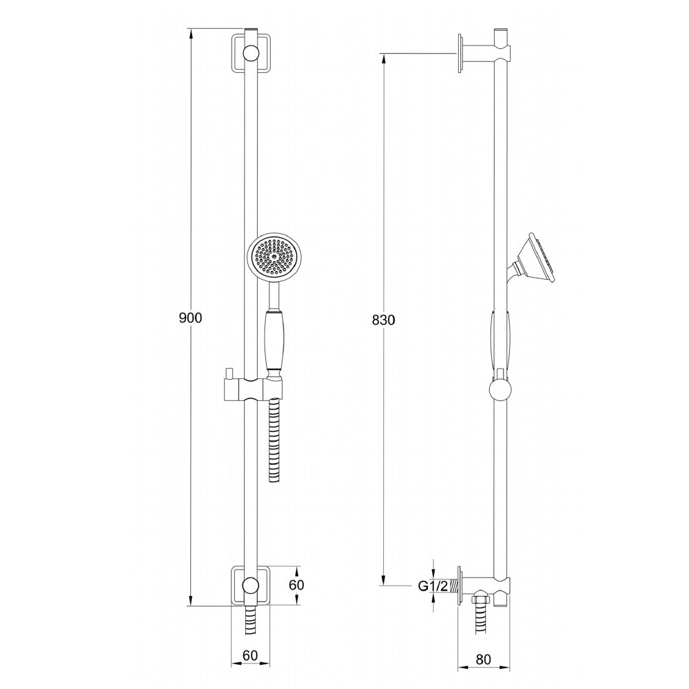 shower head riser rail