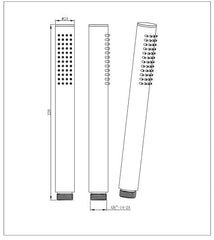 shower handheld brass  - Technical drawing