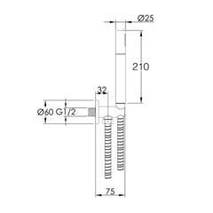 shower handset - Technical drawing