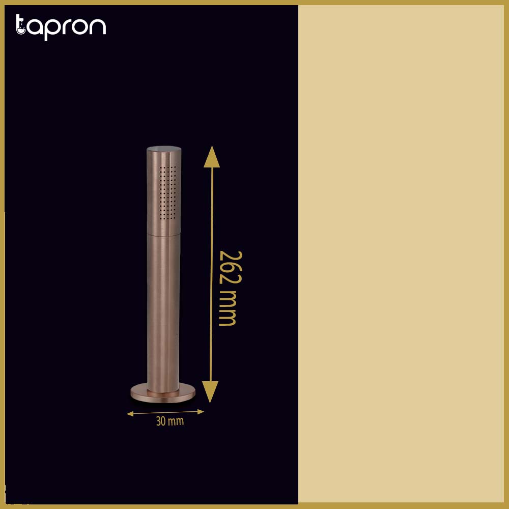  Brushed Bronze deck mounted pull out shower-Tapron