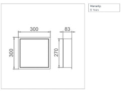 Bathroom niche chrome 300mm x 300mm