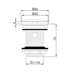 Pop up waste plug - Technical drawing