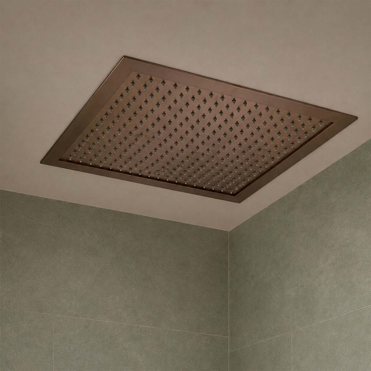 square bronze celing mounted shower head 400mm