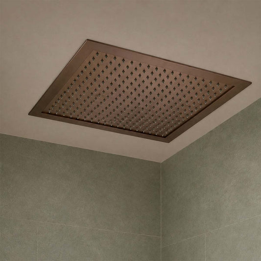 square bronze celing mounted shower head 400mm 1200