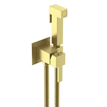 Douche Shower Kit with Handset, Hose & Wall Bracket - Brushed Brass Finish