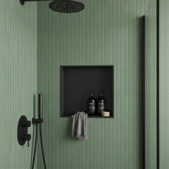 square matt black shower niche ireland 