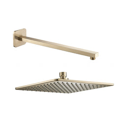 Gold square shower head and arm - tapron