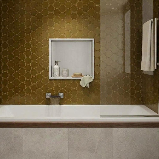 square stainless steel insert niche for bathroom 1200