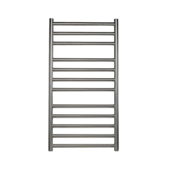 brushed stainless steel heated towel rail for bathroom