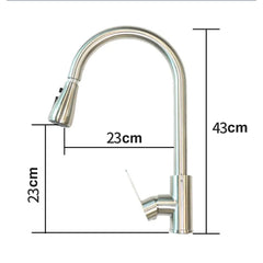 Brushed steel mono kitchen tap dimensions