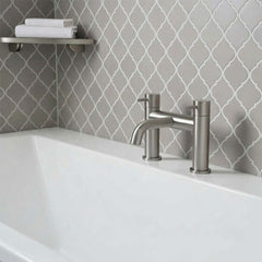stainless steel two holes bridge tap deck mounted