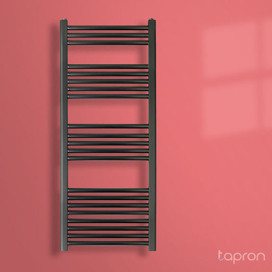 Black Heated Towel Rail  Radiator-Tapron 1000