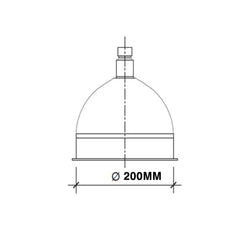 Gold Cross Victorian Bath Shower Heads - Technical drawing