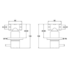shower mixer valve technical drawing-tapron