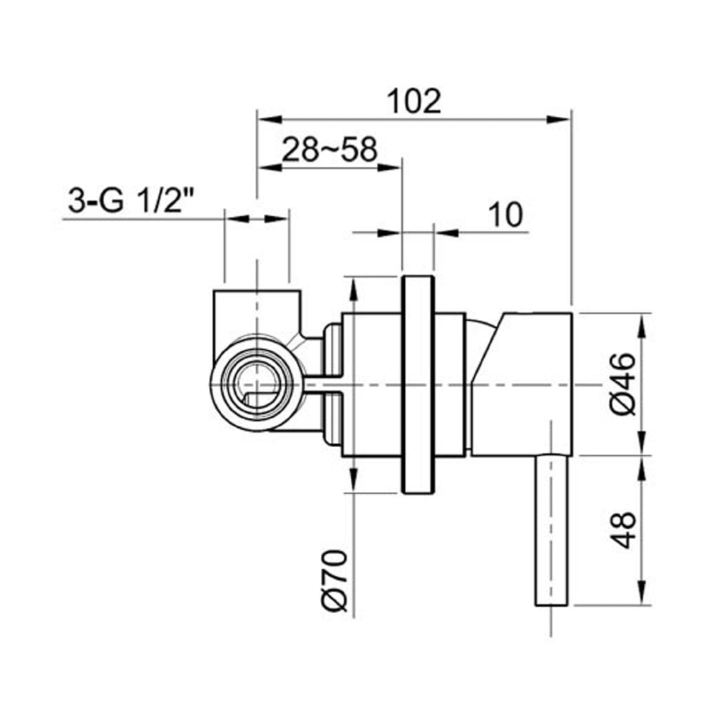 brass bathroom taps technical drawing-tapron