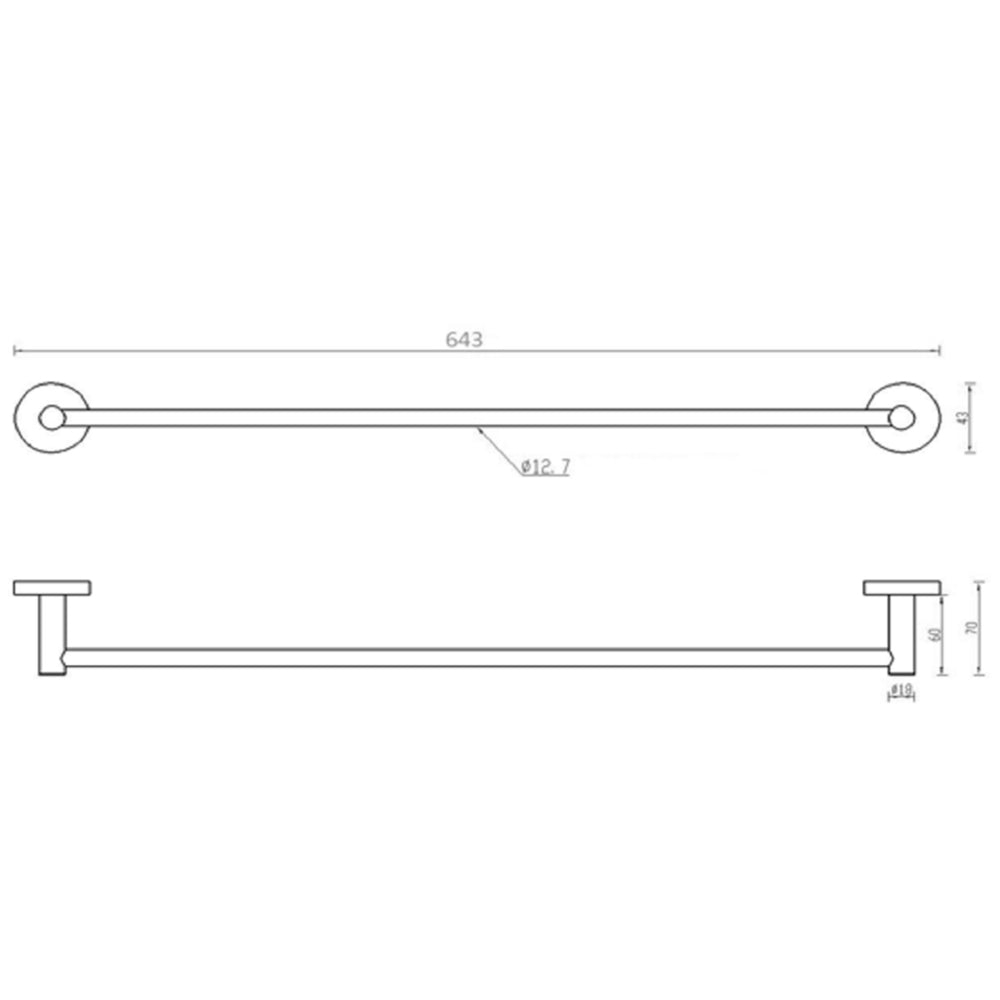 heated towel rails technical drawing-tapron