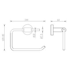 Toilet roll holder - echnical drawing