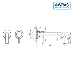 Steel sink tap technical drawing-tapron