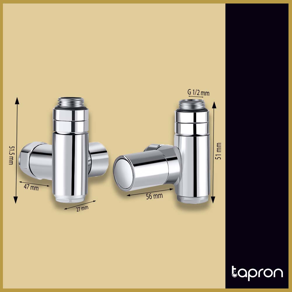 Chrome Dual Fuel Radiator Valves - Tapron