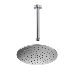 Brushed stainless steel shower head and arm - Tapron