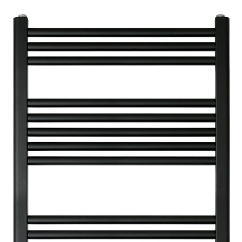 1200 x 600 matt black heated towel rail