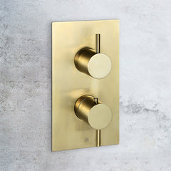 Brushed brass 2 outlet shower value-Ireland 