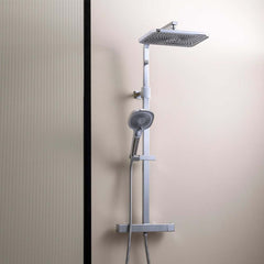 Thermostatic bar valve with 2 outlets multifunctional shower handle chrome