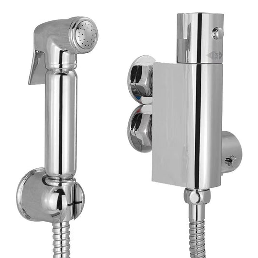 Thermostatic Douche Shower Spray Kit with Bar Valve - Chrome Finish