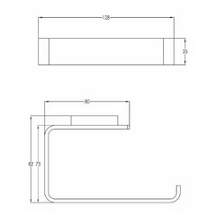 Toilet paper holder - Technical drawing-tapron