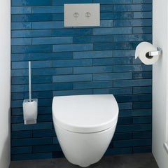 Wall mounted toilet roll and brush holder 
