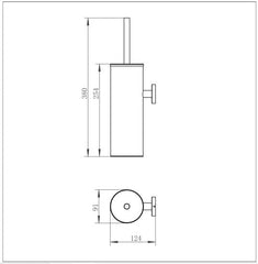 Toilet brush holder - Technical drawing