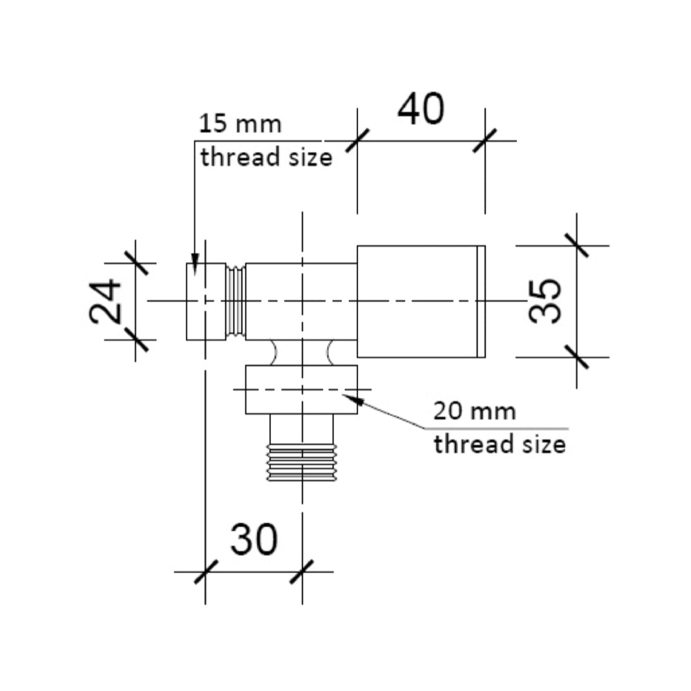 bathroom radiator valves technical drawing