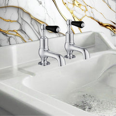 Traditional chrome basin pillar tap