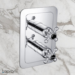 Traditional 2 outlet shower valve chrome