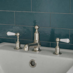 traditional  3 hole brushed nickel basin tap in ireland 