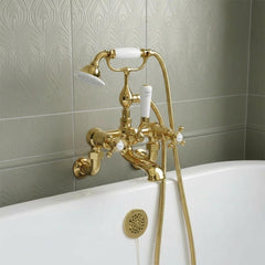 traditional bath tap with shower mixer wall mounted - gold available in Ireland