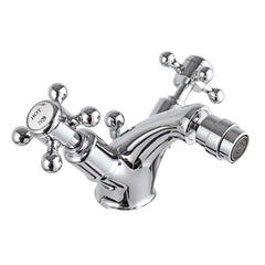 traditional chrome with crosshead handles bidet tap with waste available in Ireland
