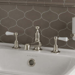 traditional  deck mounted 3 hole brushed nickel basin tap in ireland 