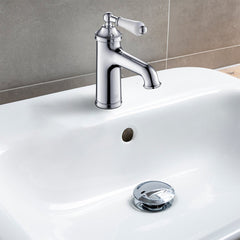 Chrome traditional single lever basin mixer tap