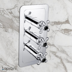 Traditional thermostatic shower valve for 2 outlet 