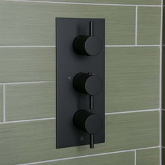 triple control concealed shower valve - matt black 