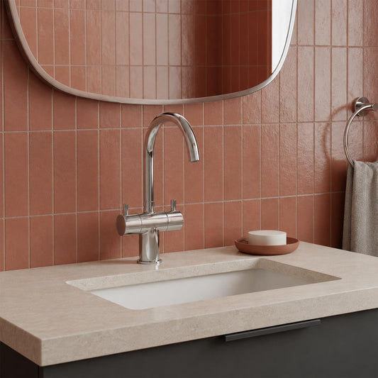twin lever basin tap chrome 1200
