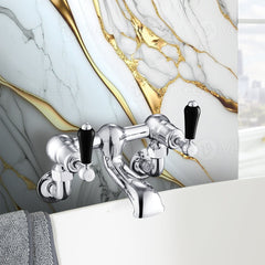 Wall-mounted bath filler tap - Chrome finish