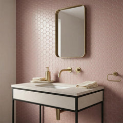 wall mounted 2 hole basin tap with lever control  - brushed brass 