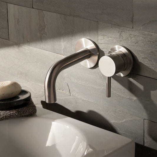 Stainless Steel Wall Mounted Single Lever Basin Mixer | tapron 1000