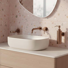 soap dispenser and wall mounted toothbrush tumbler - brushed bronze